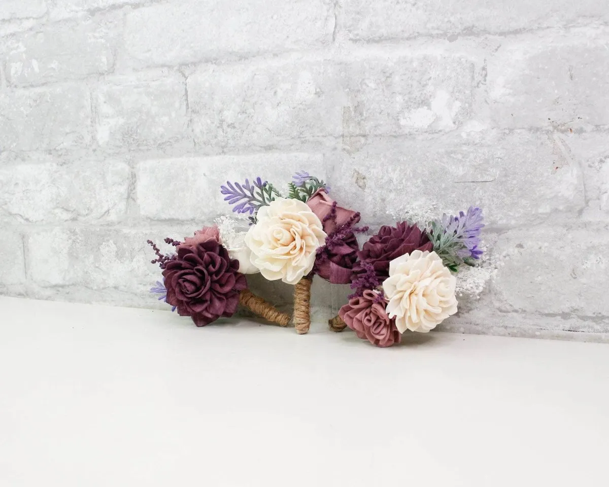 12" Lavender Leaf Spray - Purple