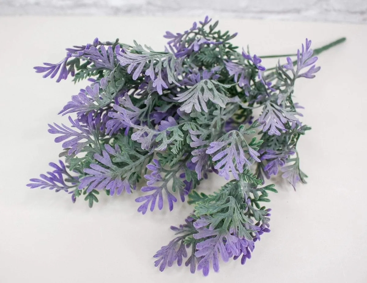 12" Lavender Leaf Spray - Purple