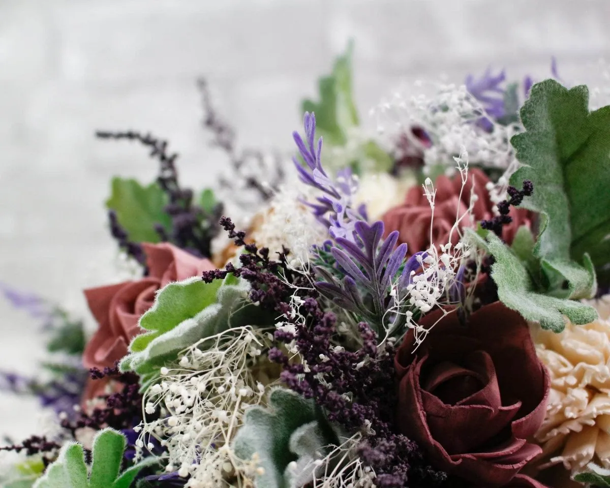 12" Lavender Leaf Spray - Purple