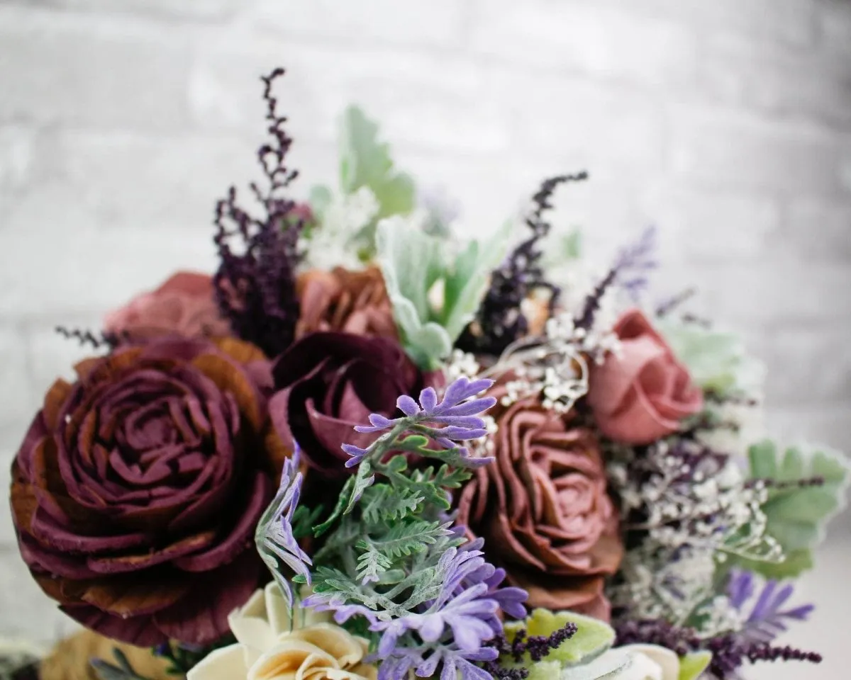 12" Lavender Leaf Spray - Purple