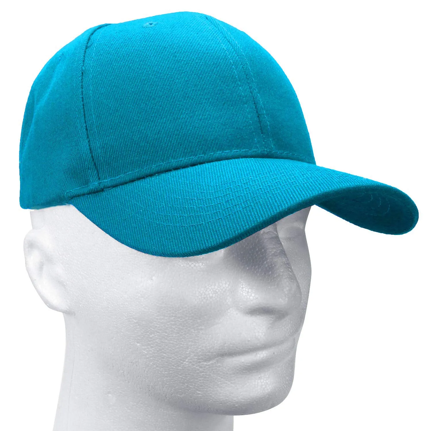 144-Pack Baseball Dad Cap Velcro Strap Adjustable Size - Turquoise