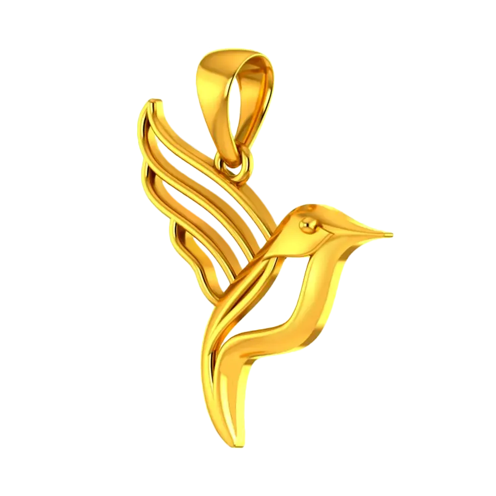 14k Unique Bird-shaped Gold Pendant