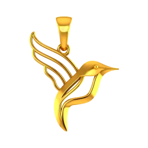 14k Unique Bird-shaped Gold Pendant
