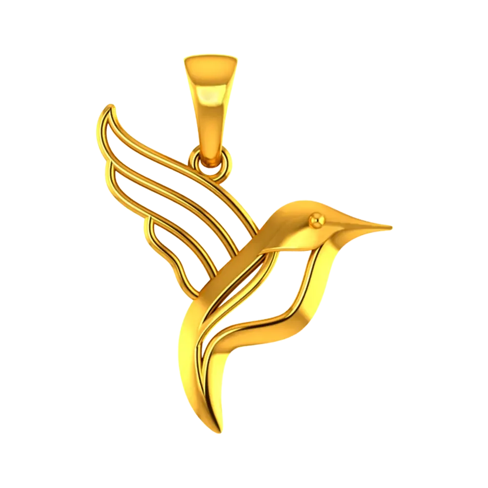 14k Unique Bird-shaped Gold Pendant