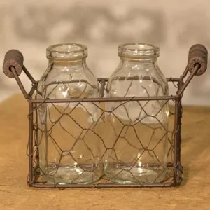 2 Bottles With Wire Carrier