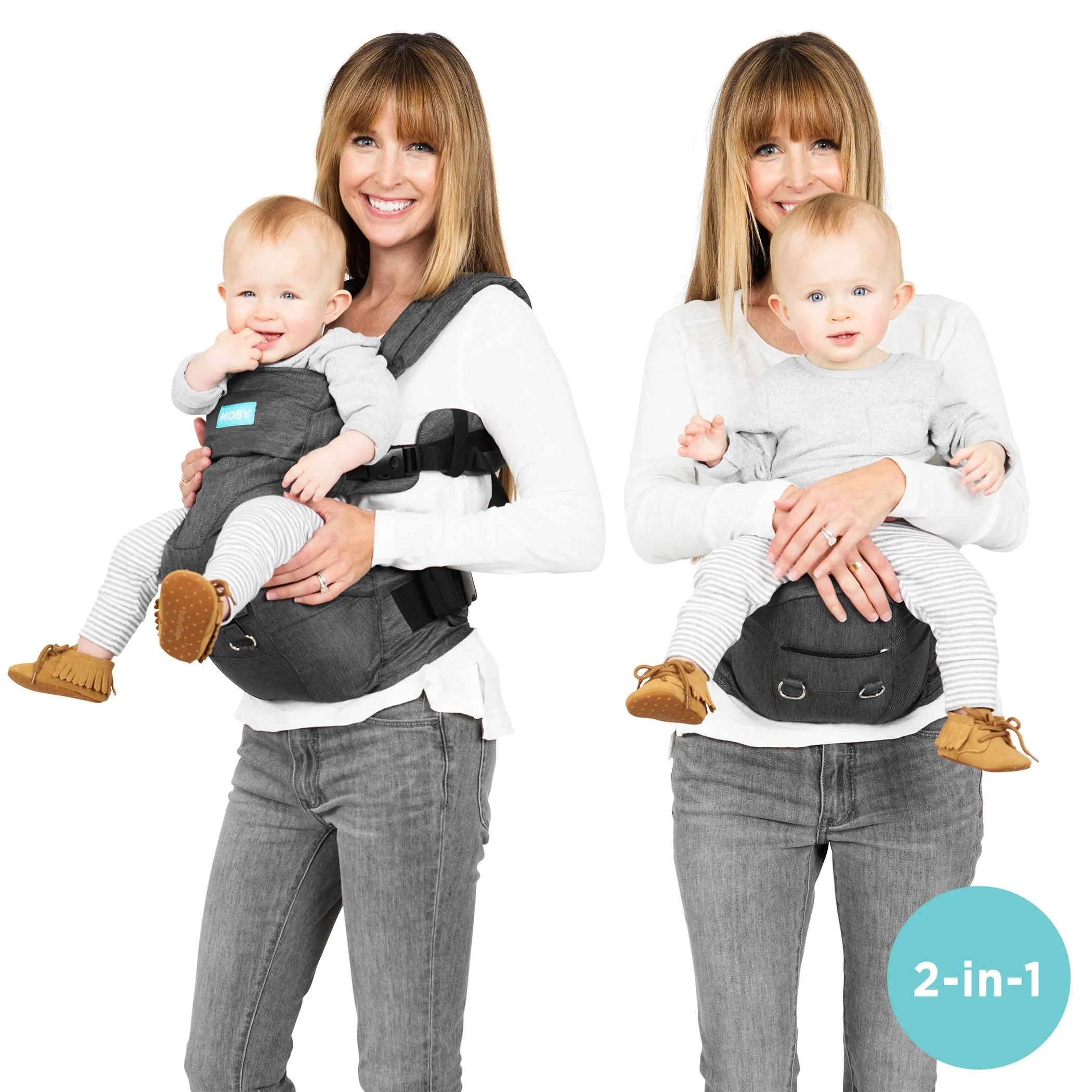 2-in-1 Carrier   Hip Seat - Grey