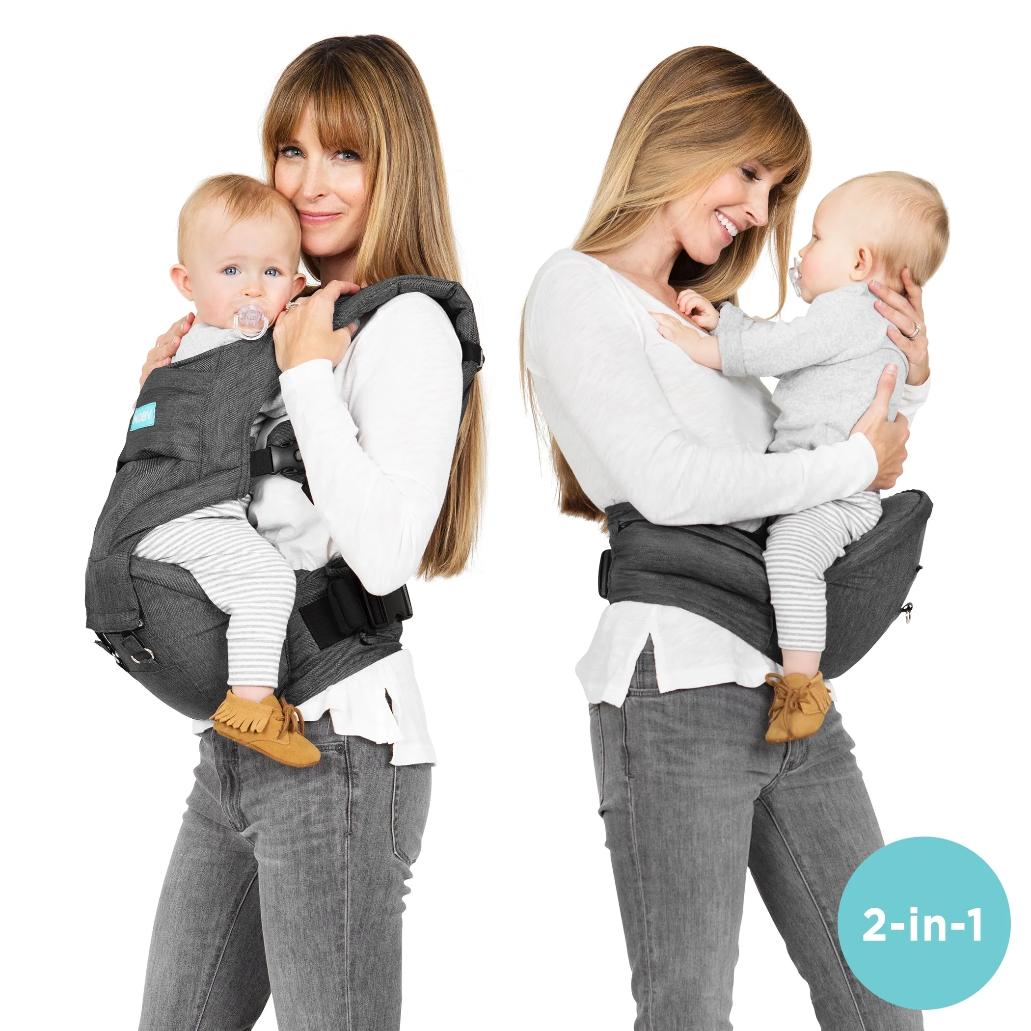 2-in-1 Carrier   Hip Seat - Grey