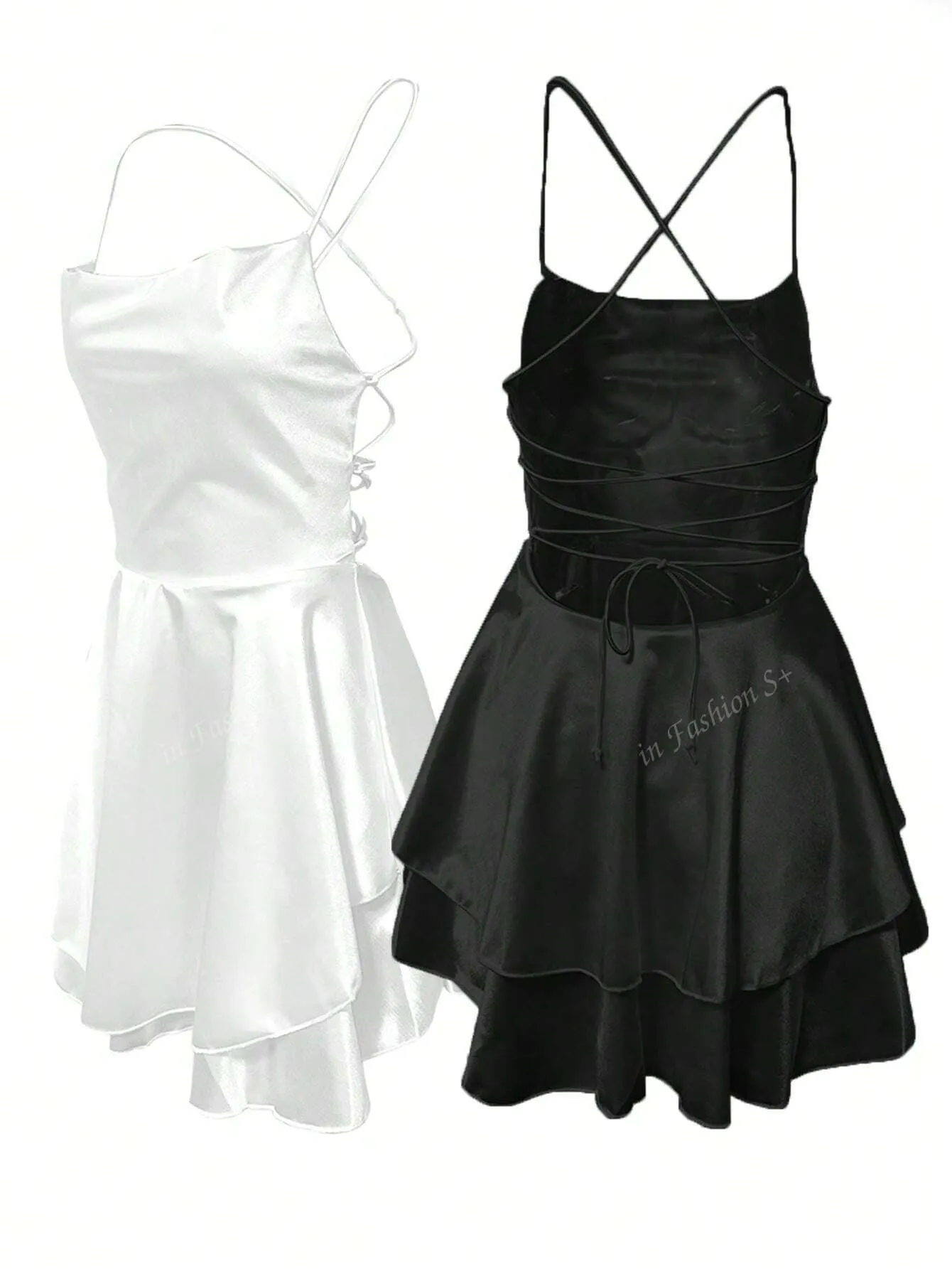 2-Piece Sexy Backless Tied Rope Dress And Elegant Pleated Skirt Set, Trending Cross-Border E-Commerce Product 2024