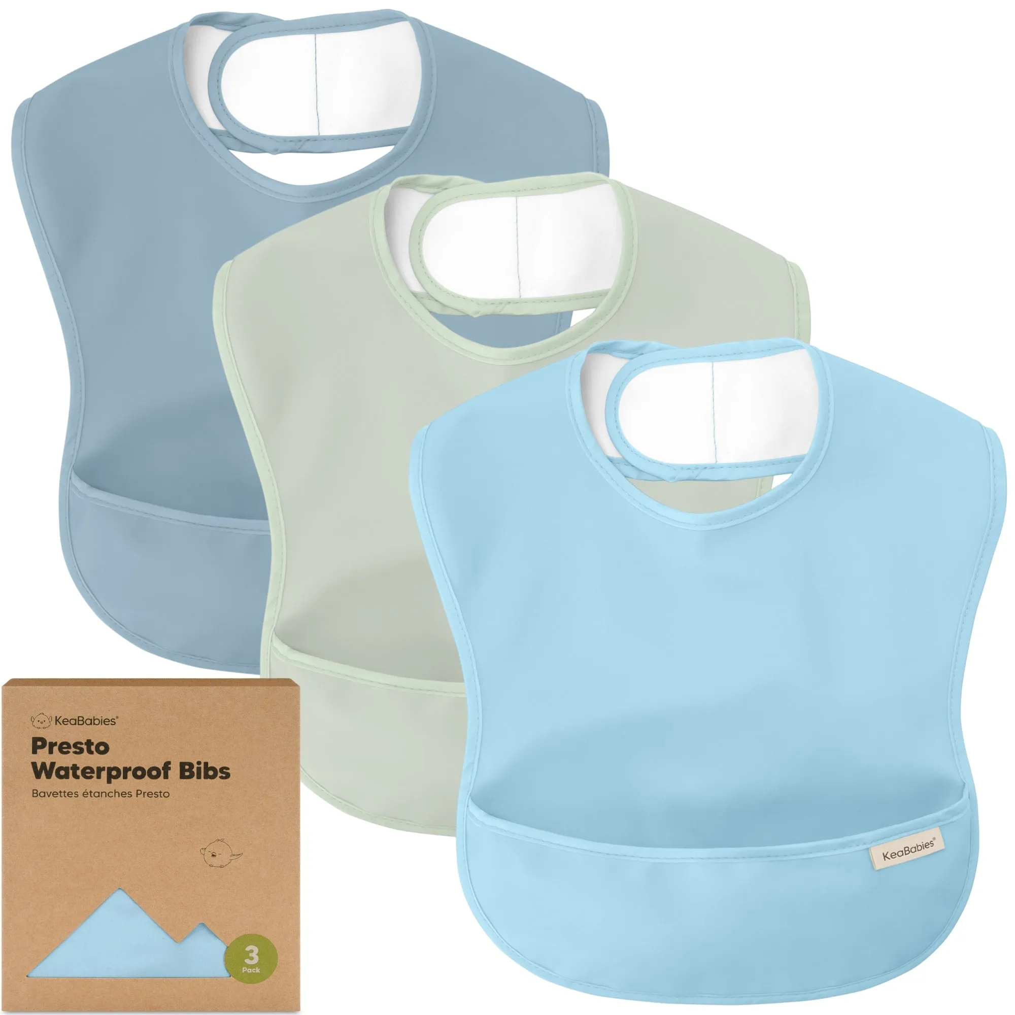 3-Pack Presto Waterproof Bibs (Ocean)