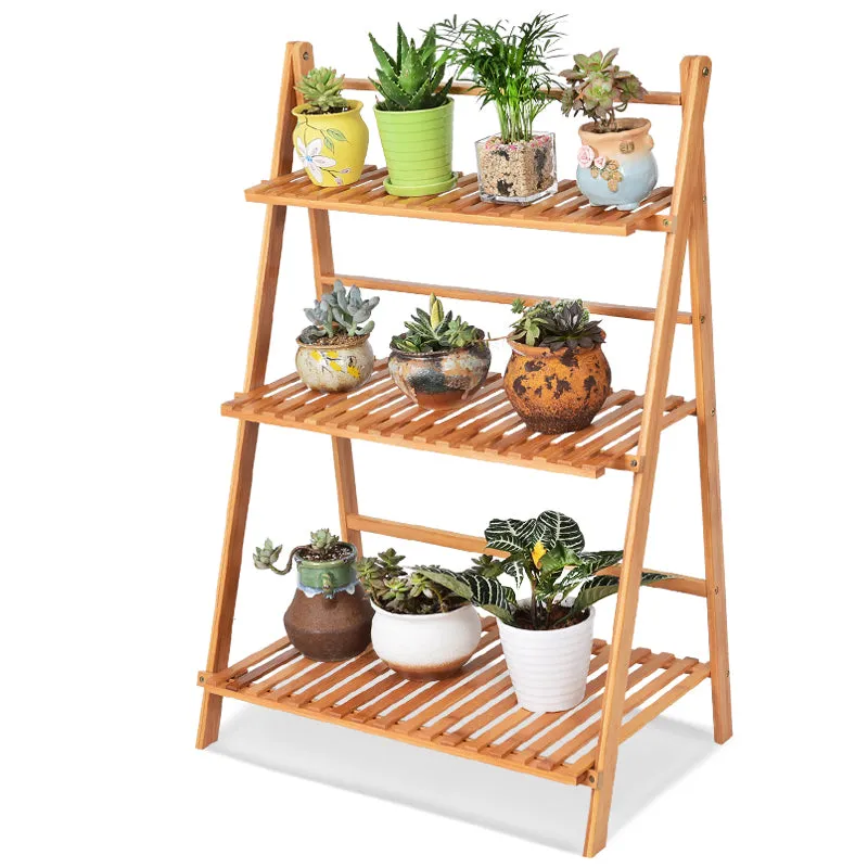 3 Tier Foldable Bamboo Deco Plant Rack