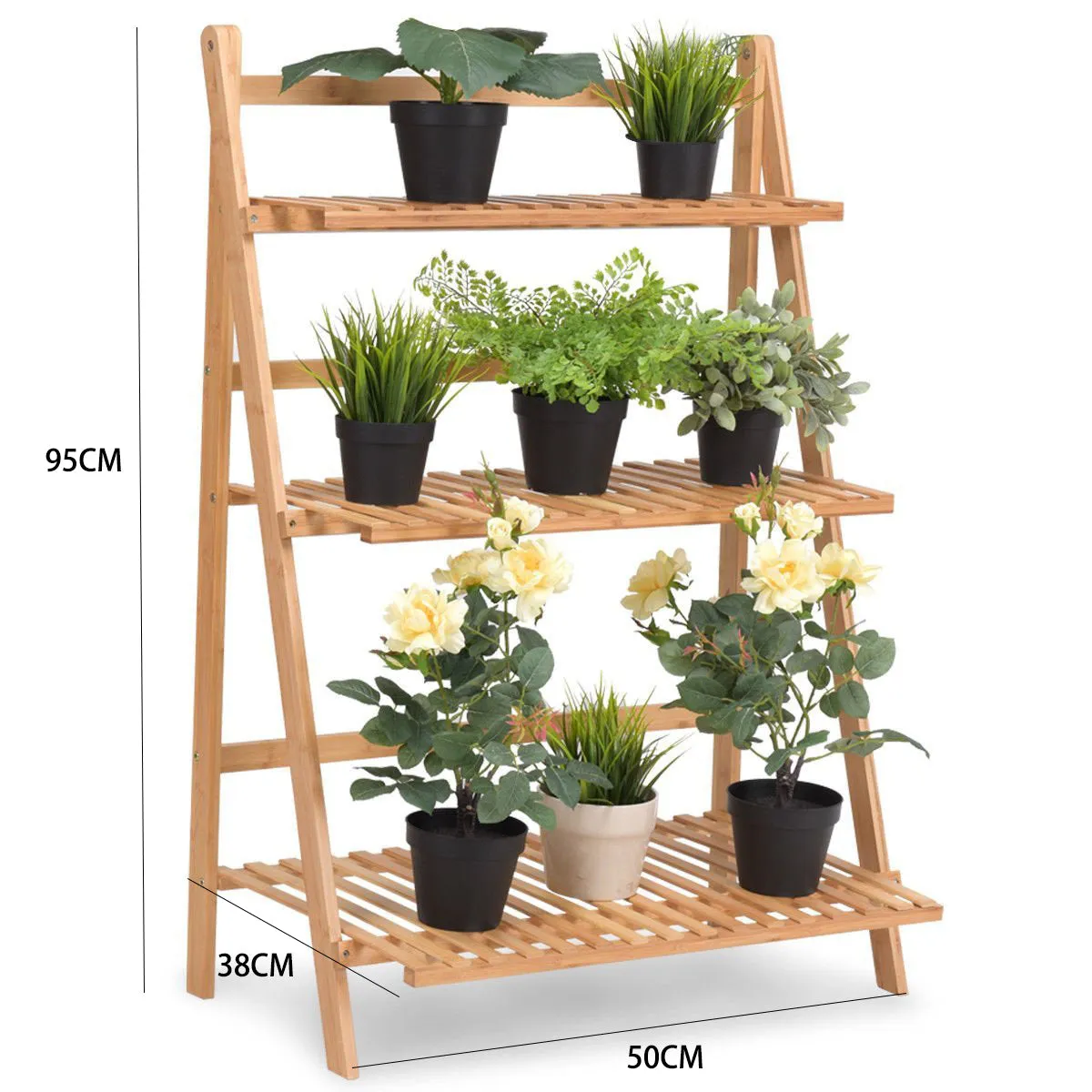 3 Tier Foldable Bamboo Deco Plant Rack