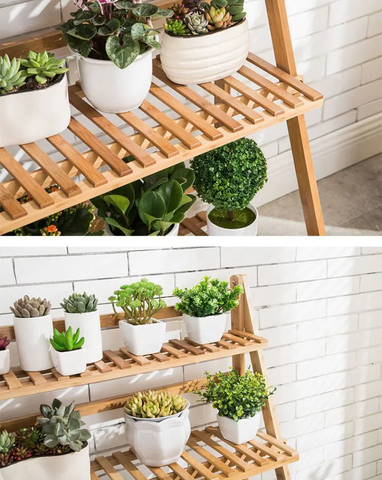 3 Tier Foldable Bamboo Deco Plant Rack