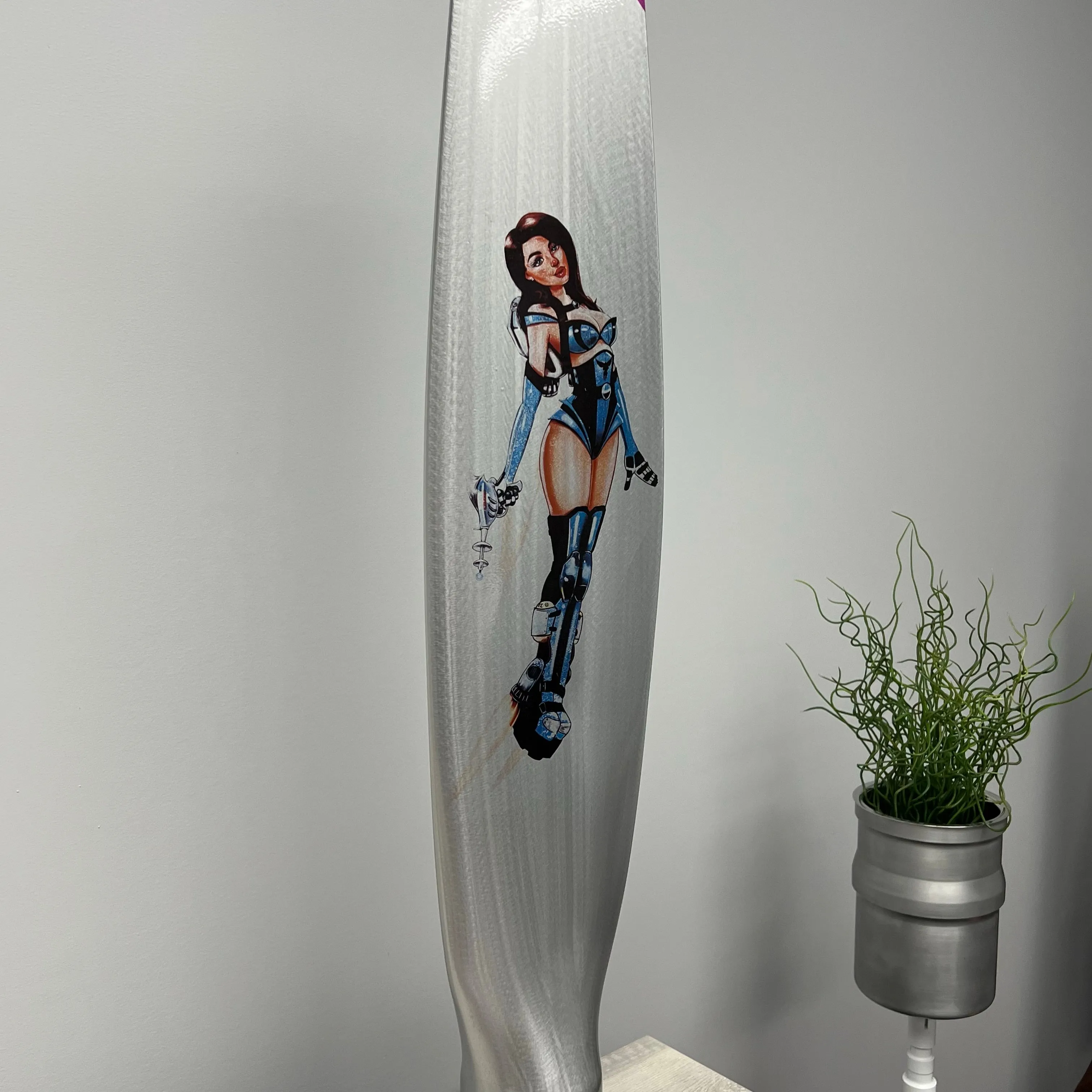38" Pinup Girl Space Babe Cessna 182 Scimitar Propeller Blade Art Metal Display