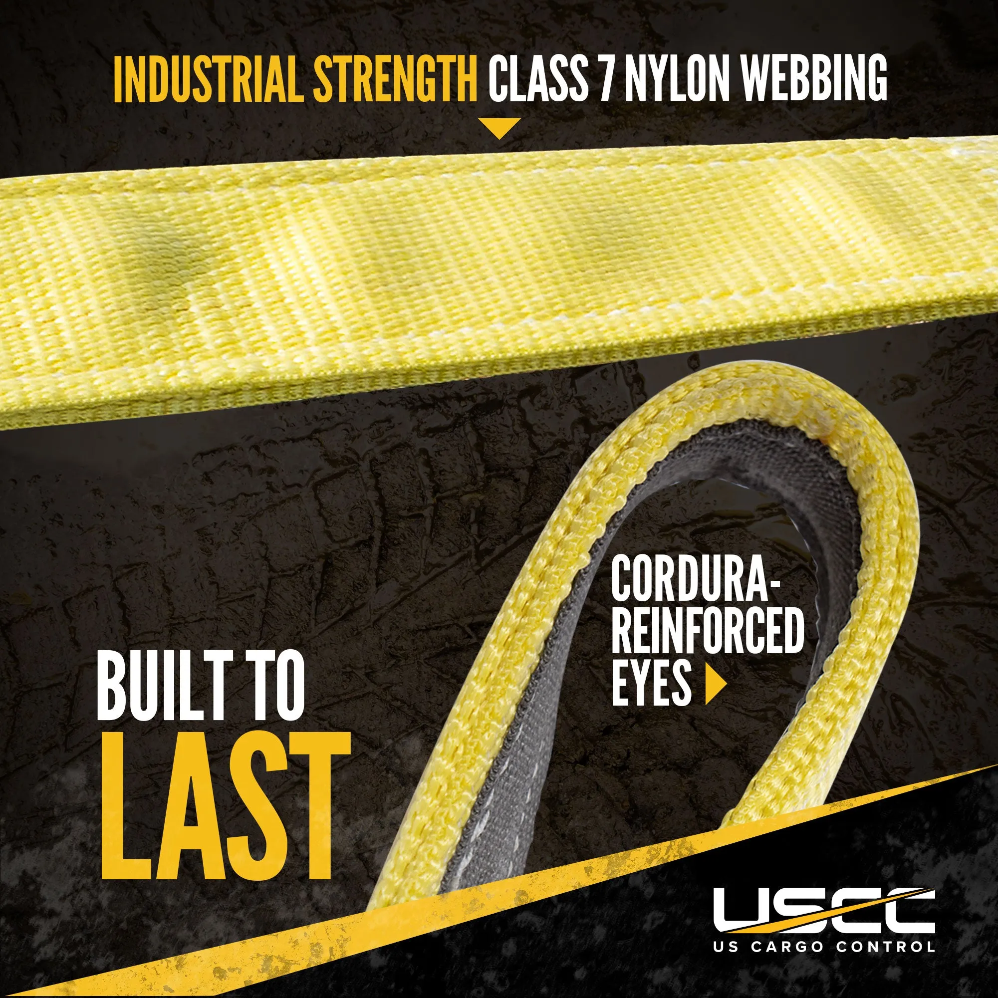 3" x 30' Recovery Strap with Storage Bag | Reinforced Eyes | 1-Ply - 12,000 WLL