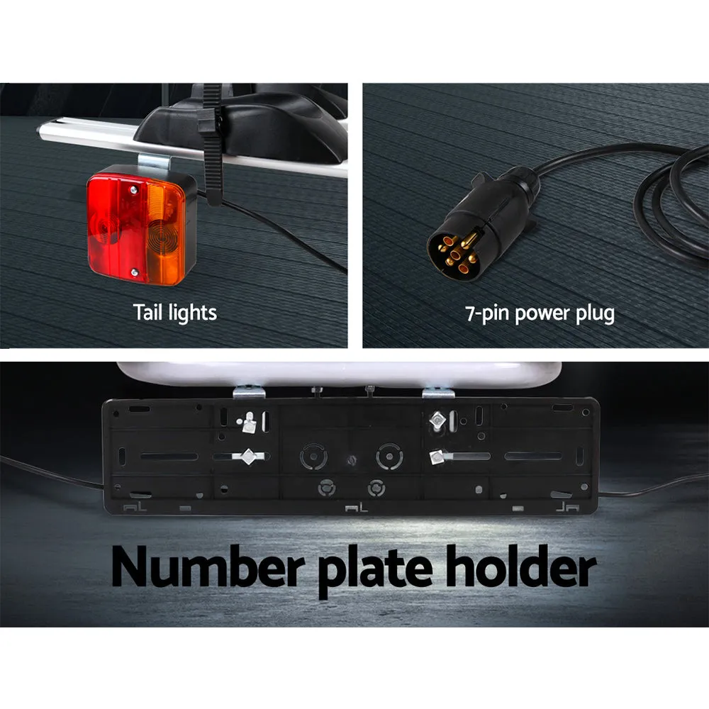 4-Bike Carrier Rack, Steel, Adjustable, w/ Tail Light - Giantz