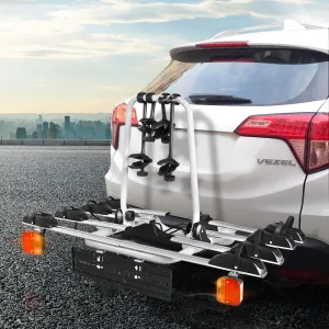 4-Bike Carrier Rack, Steel, Adjustable, w/ Tail Light - Giantz