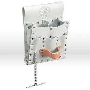 5166 Klein Tools Tool Pouch,7-pockets with tape thong & tunnel loop,Leather