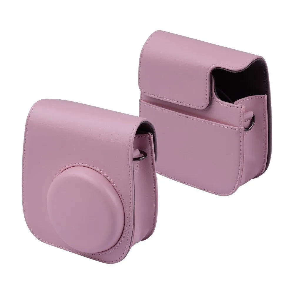 (8-piece set) Fujifilm Instax Mini 11 camera kit with leather carrying case / photo album / photo frame / stickers and other accessories - Pink