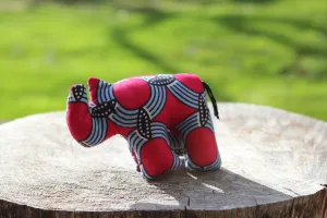 African Animal - Red & Blue Rhino