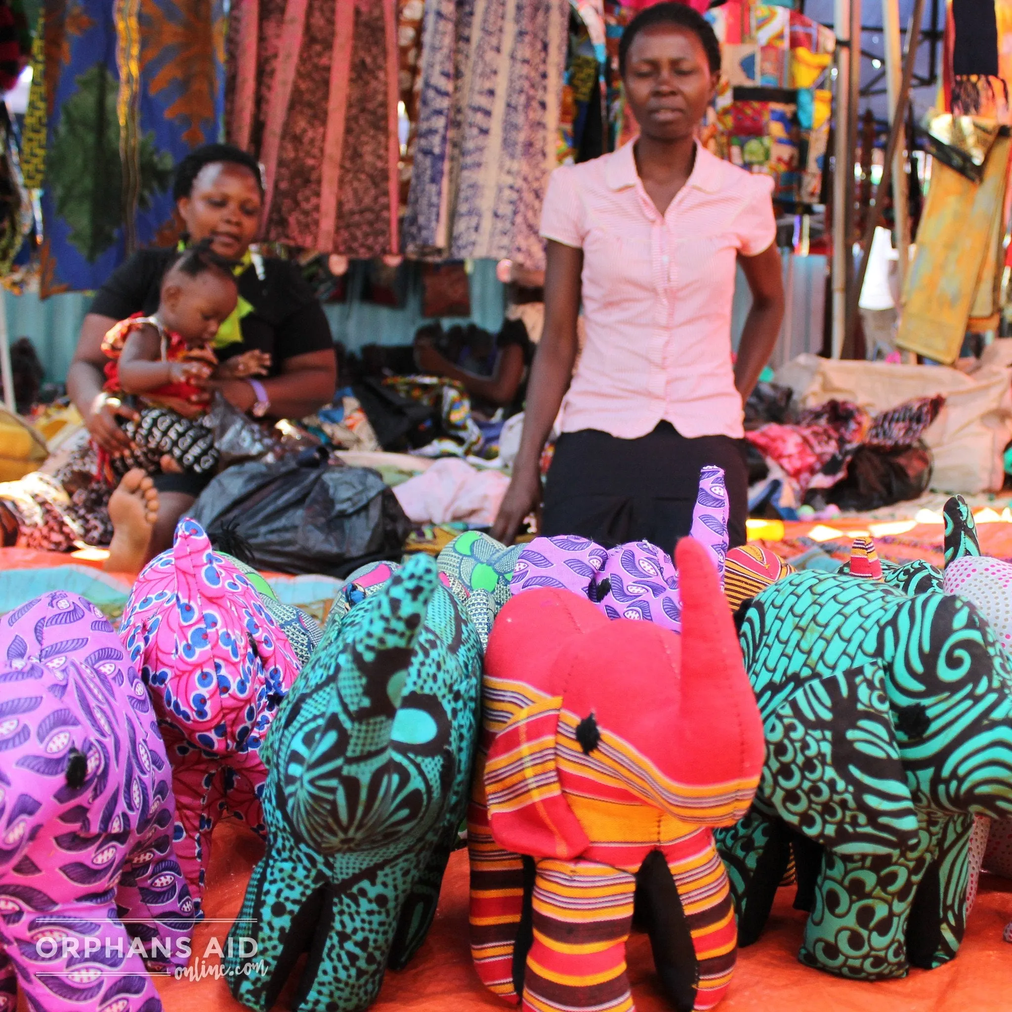 African Animal - Red & Pink Elephant