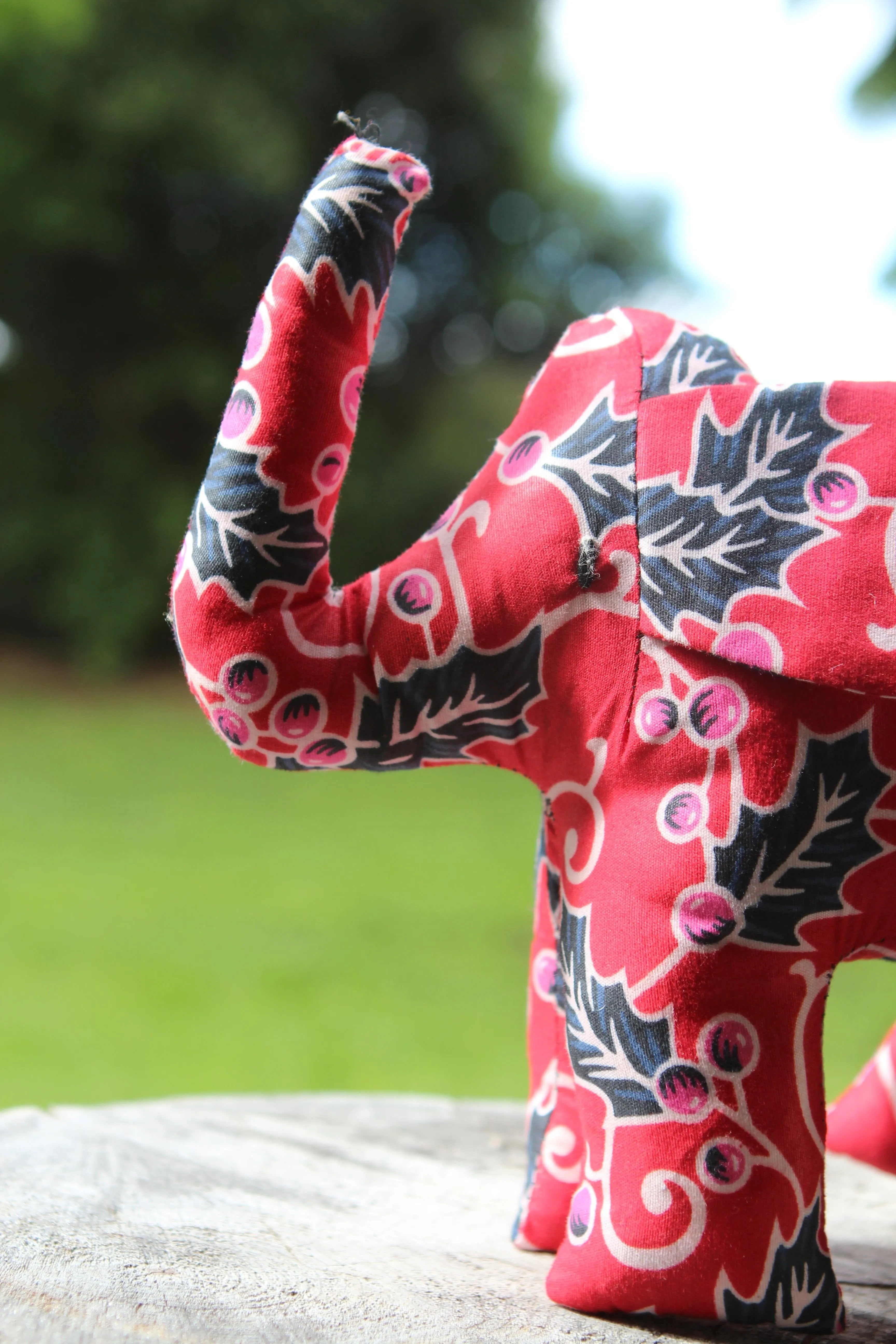 African Animal - Red & Pink Elephant
