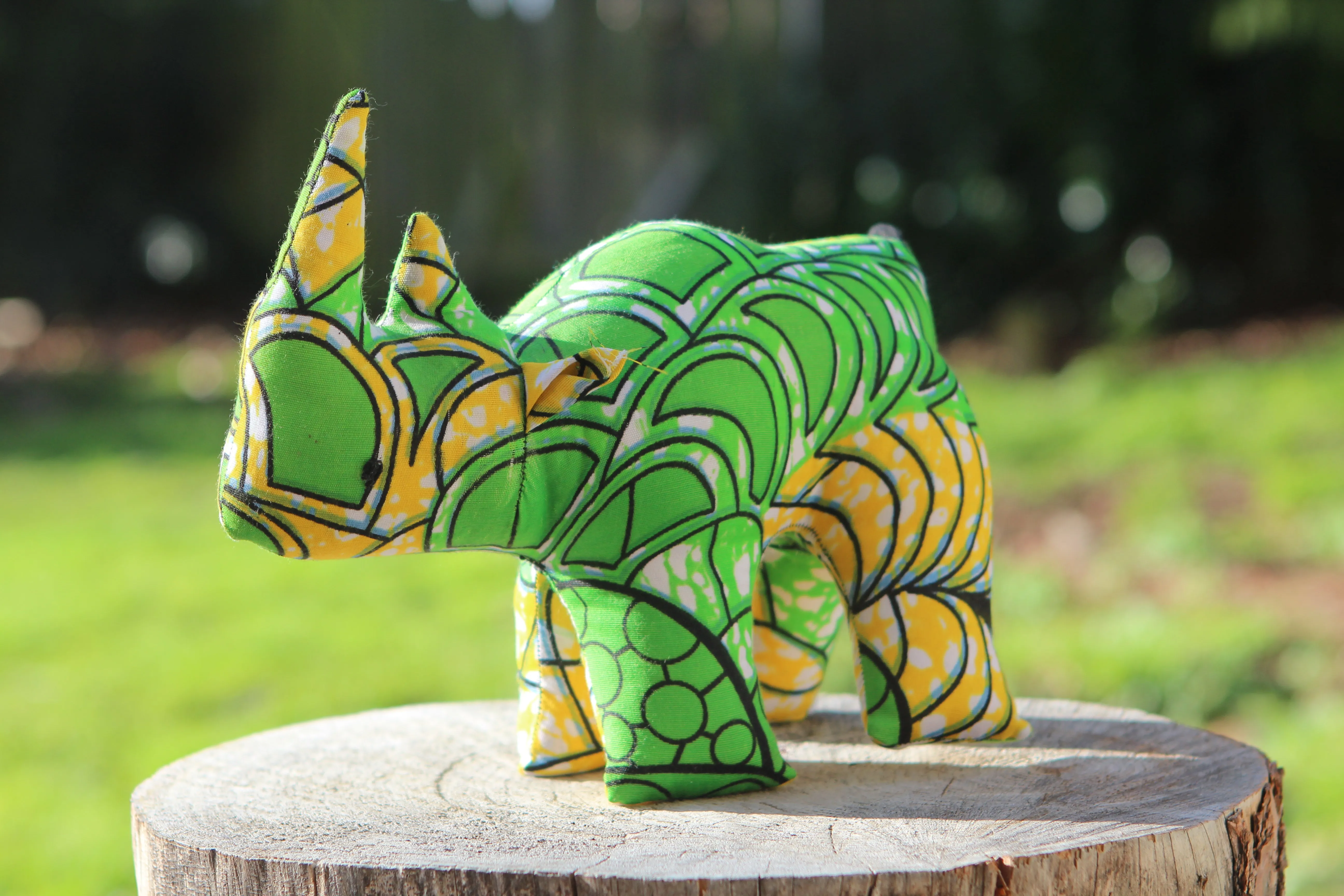 African Animal - Yellow & Green Rhino