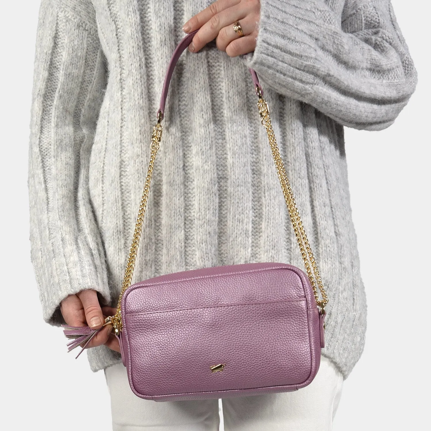 ALESSIA Camera Bag with Chain purple heather