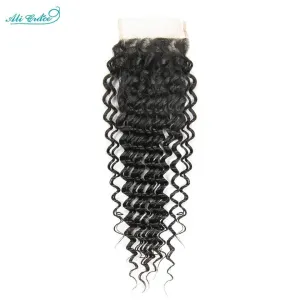 Ali Grace Deep Wave Swiss Lace Closure: Premium Human Hair Beauty
