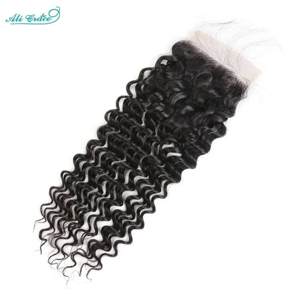 Ali Grace Deep Wave Swiss Lace Closure: Premium Human Hair Beauty