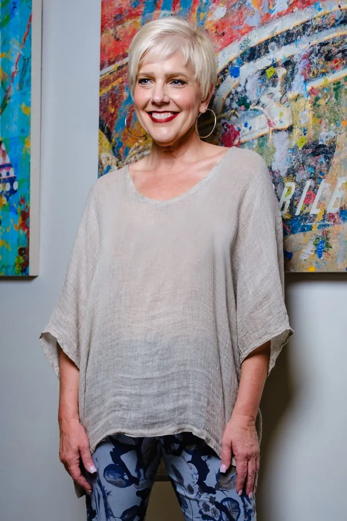 Anastasia Linen Top (BSS174)
