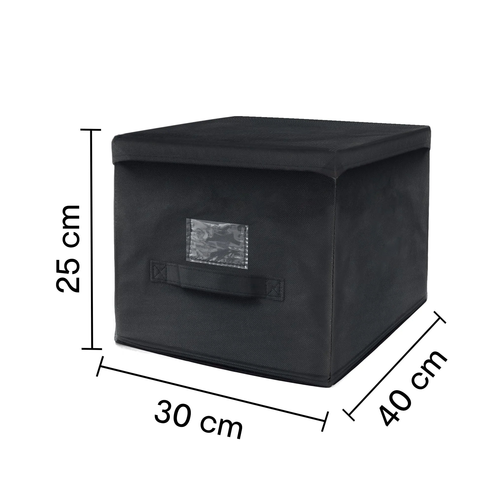 Anko Non-Woven Felt Fabric Collapsible Drawer organisers | Set of 2 | Foldable Storage Box for Clothes, Accessories, Makeup (Black And White)