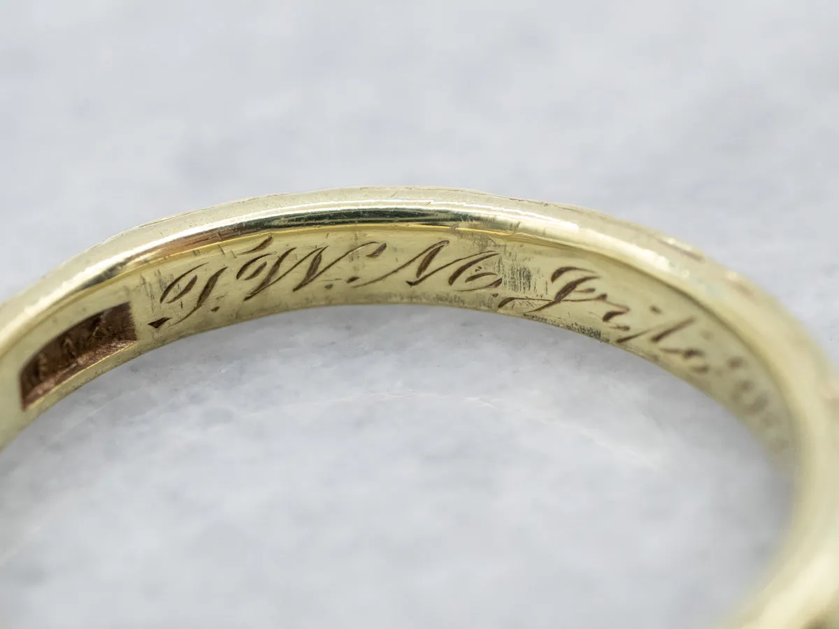 Antique 1920's Green Gold Patterned Band