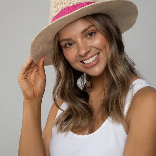 Avalon Stripe Rancher Hat in Hot Pink Stripe
