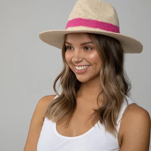 Avalon Stripe Rancher Hat in Hot Pink Stripe