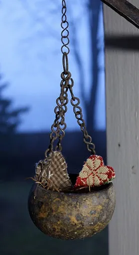 Balance Scale Diminutive Size Tole Painted with Hearts