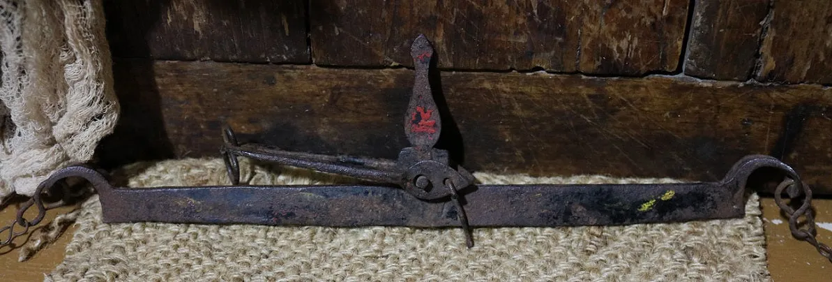 Balance Scale Diminutive Size Tole Painted with Hearts
