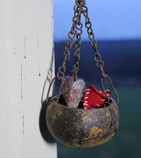 Balance Scale Diminutive Size Tole Painted with Hearts