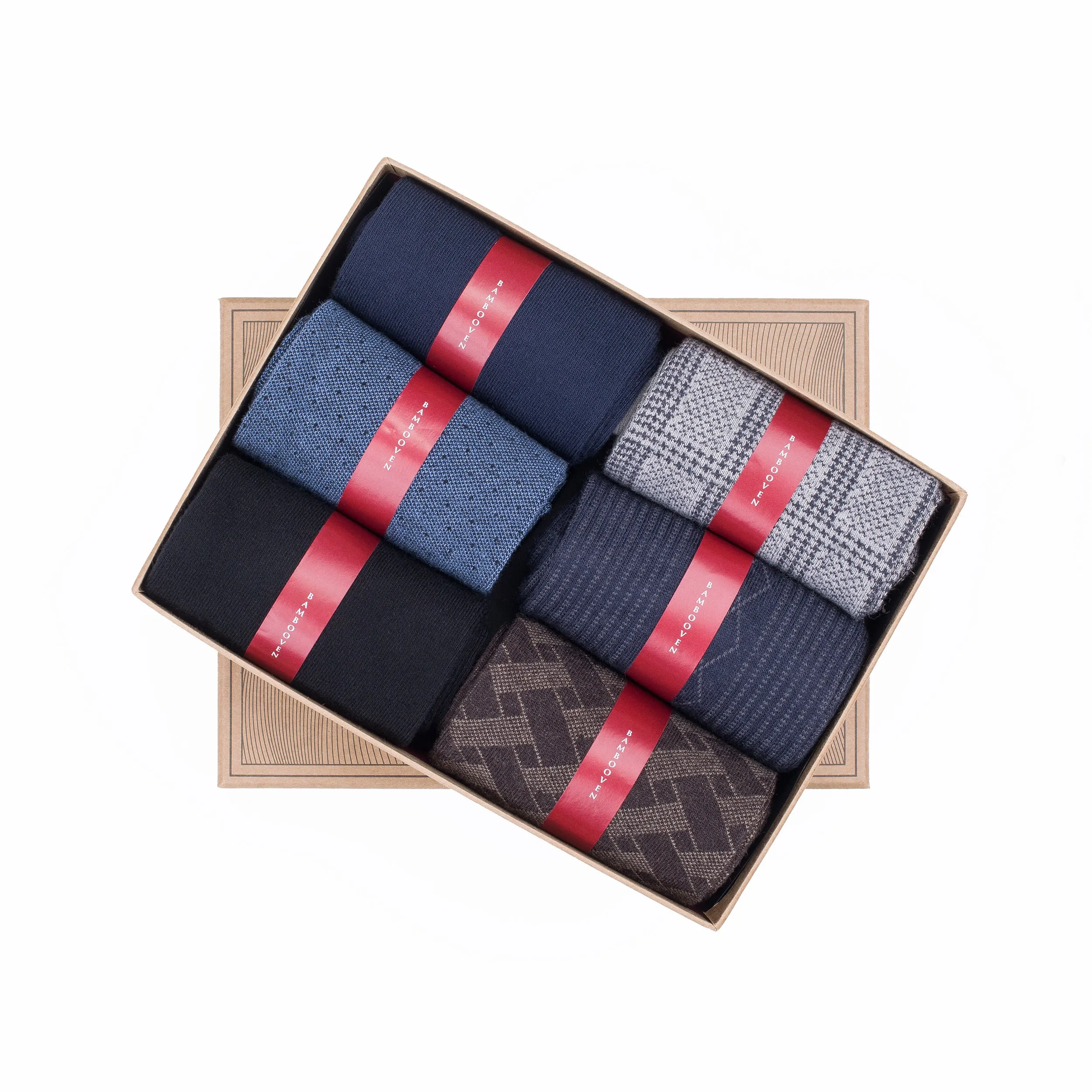 Bambooven Men’s Dress & Trouser Socks – Odor-Free Bamboo (6 Pairs) 595
