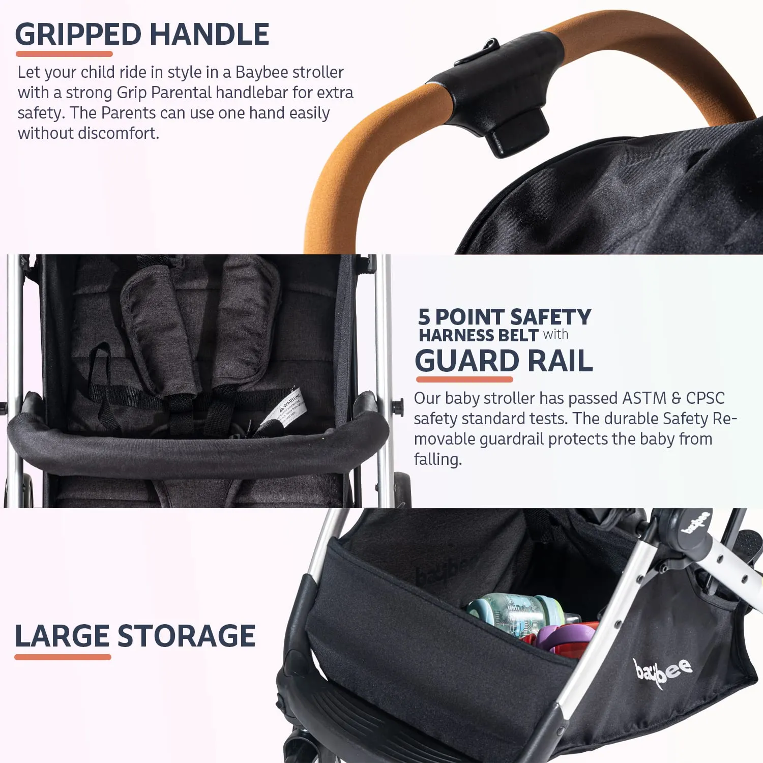 Baybee Infant Baby Pram Stroller for Babies, Foldable Baby Stroller with Aluminium Frame,