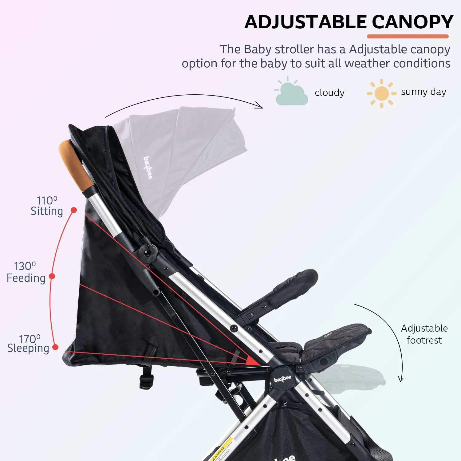 Baybee Infant Baby Pram Stroller for Babies, Foldable Baby Stroller with Aluminium Frame,