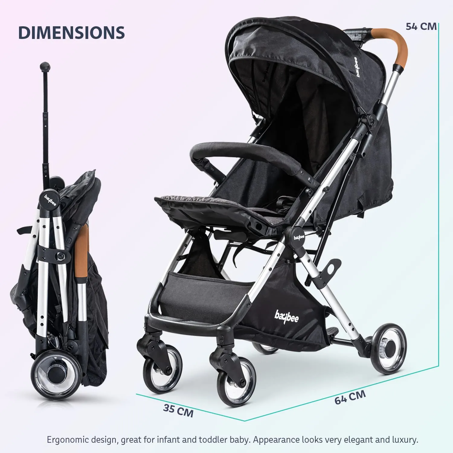 Baybee Infant Baby Pram Stroller for Babies, Foldable Baby Stroller with Aluminium Frame,