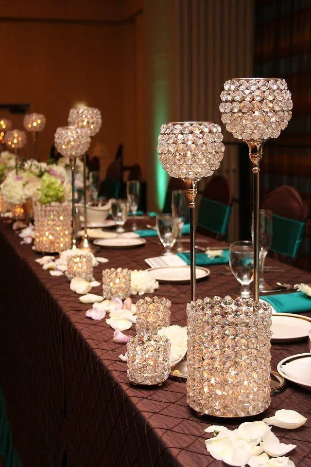 Bejeweled Blitz  Votive Tealight Wedding Crystal Candle Holder - 3.25" Dia x 2.75" Tall