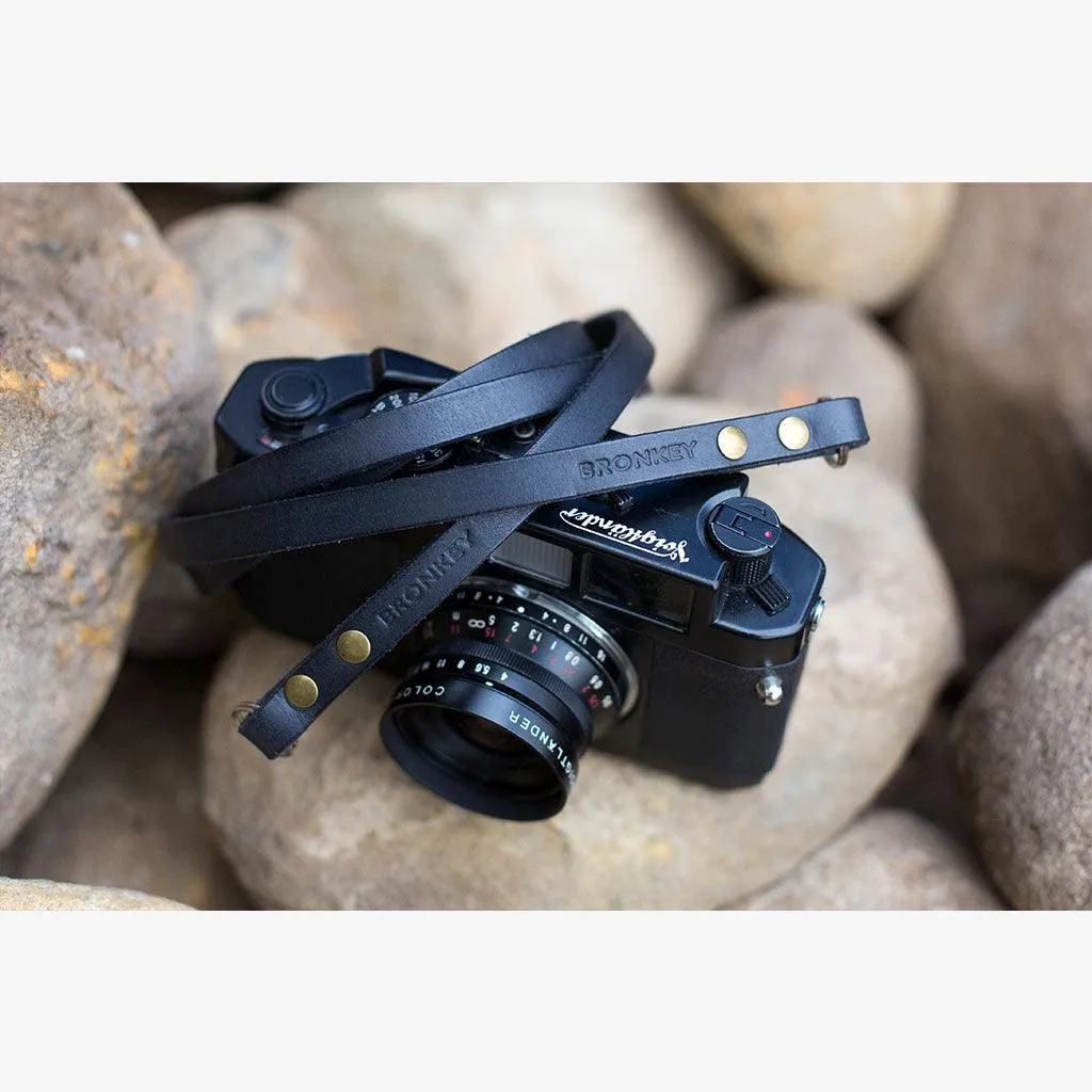 Berlin #101 - Black Leather camera strap