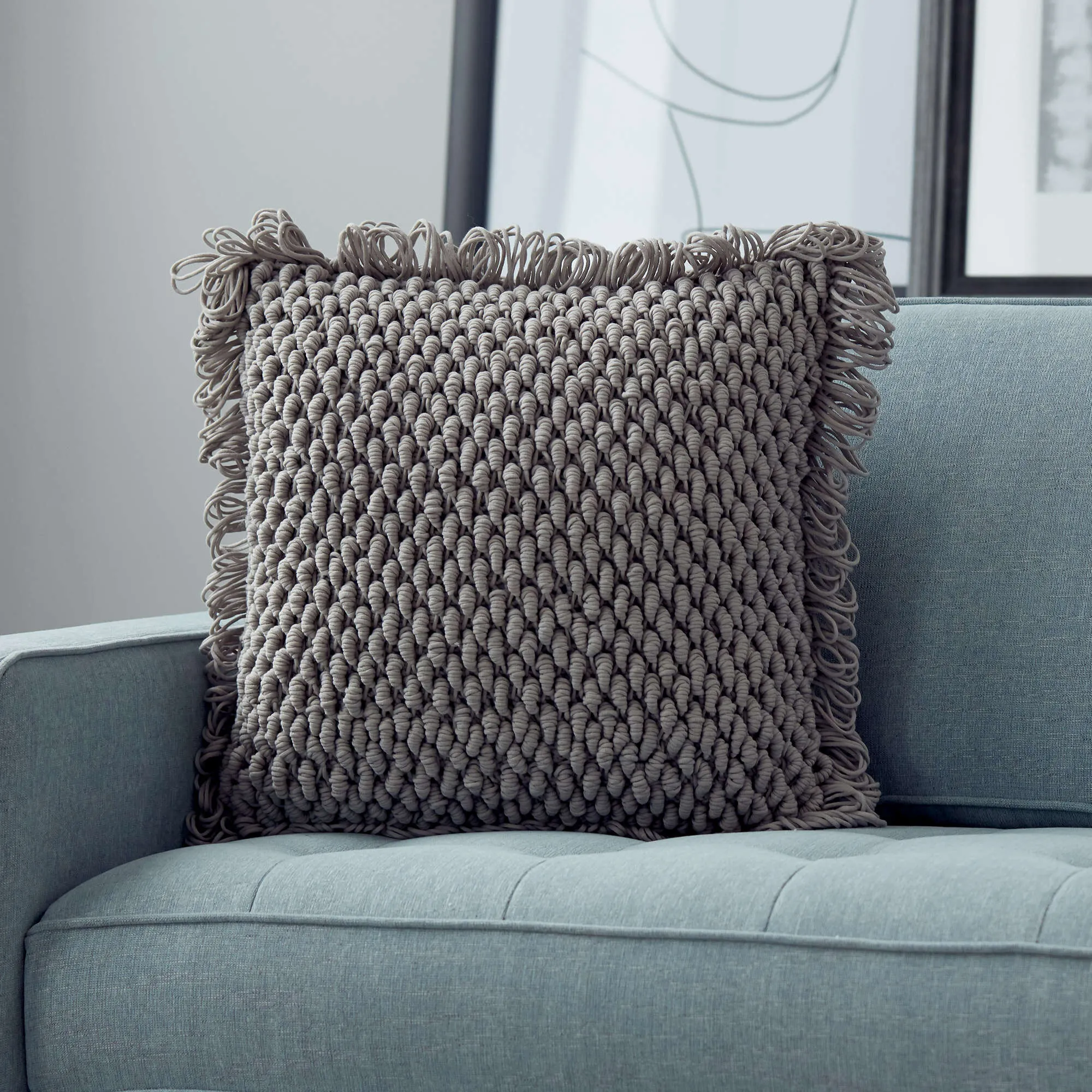 Bernat Bullion Loop Crochet Pillow