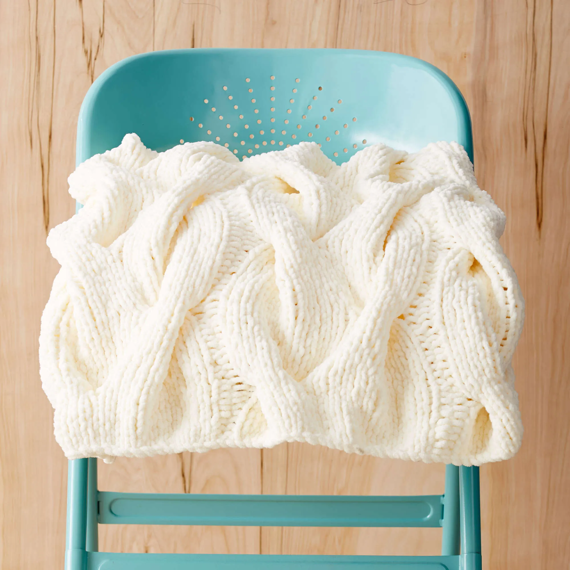 Bernat Cozy Rolling Cables Knit Blanket