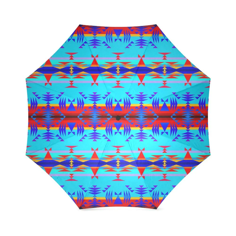 Between the Mountains Blue Foldable Umbrella