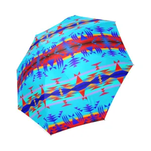 Between the Mountains Blue Foldable Umbrella