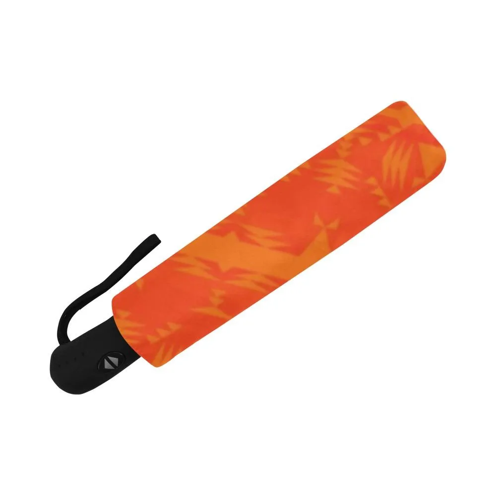 Between the Mountains Orange Auto-Foldable Umbrella