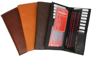 Bifold Checkbook Wallet and Credit Card Holder with ID Window Genuine Leather 4507 CF
