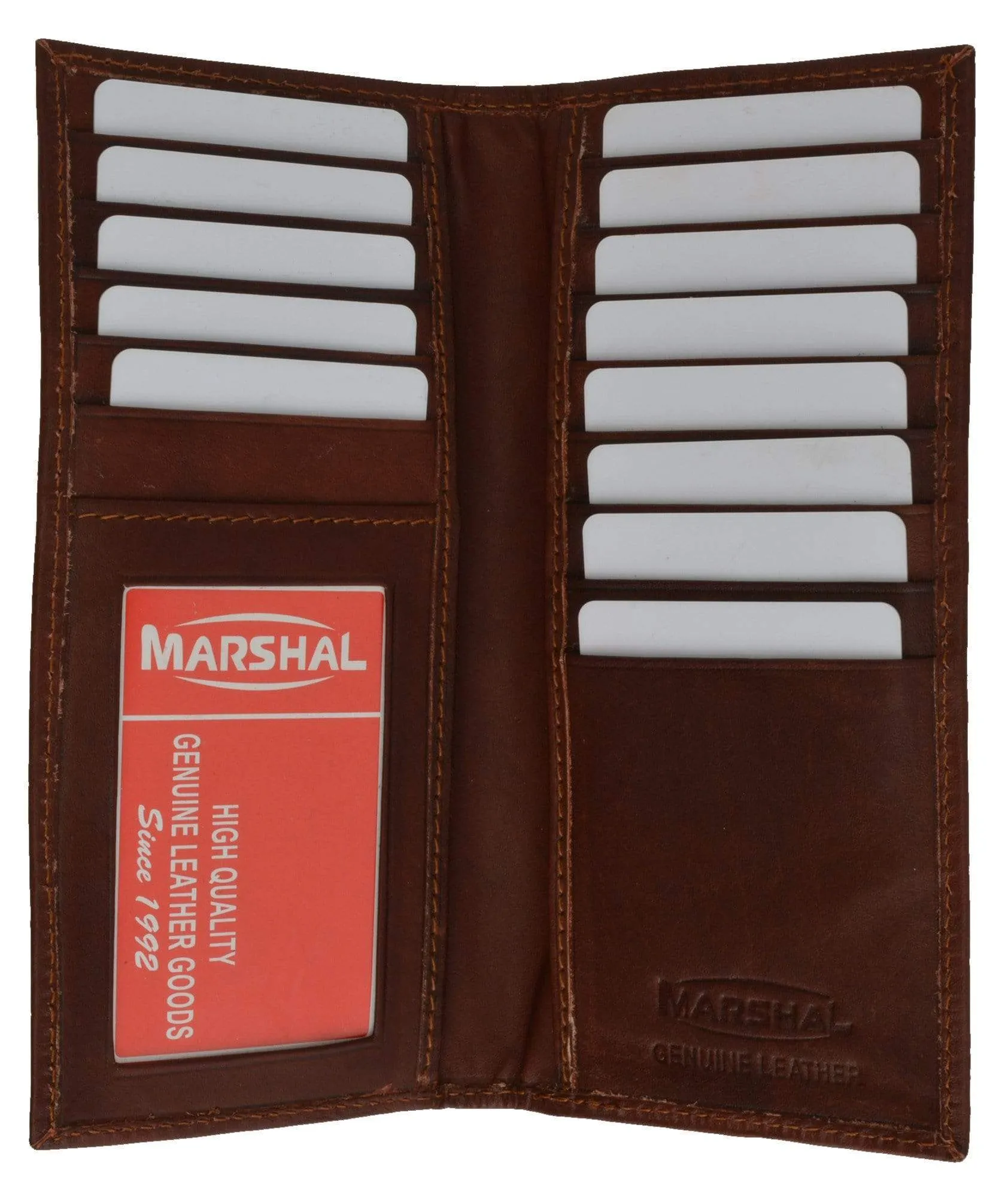 Bifold Checkbook Wallet and Credit Card Holder with ID Window Genuine Leather 4507 CF